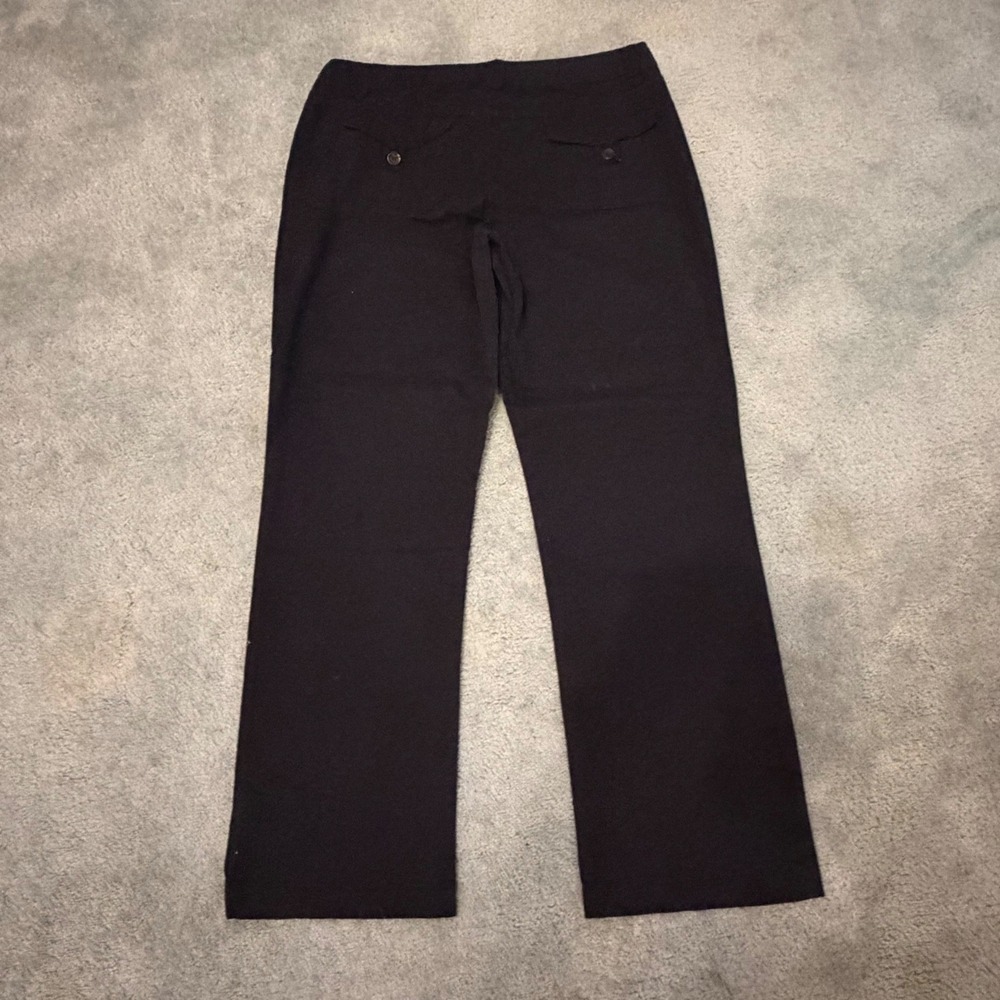 Gloria Vanderbilt Straight Leg Pants Womens 16 Black Patch Pocket Mid Rise